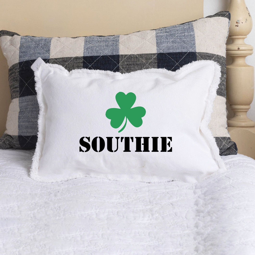Personalized Shamrock One Line Text Lumbar Pillow