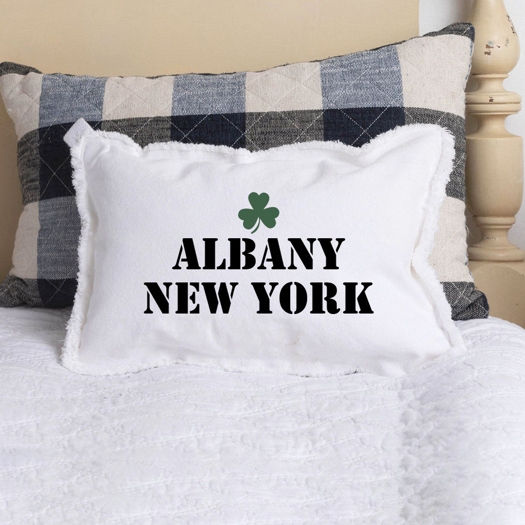 Personalized Shamrock Two Line Text Lumbar Pillow