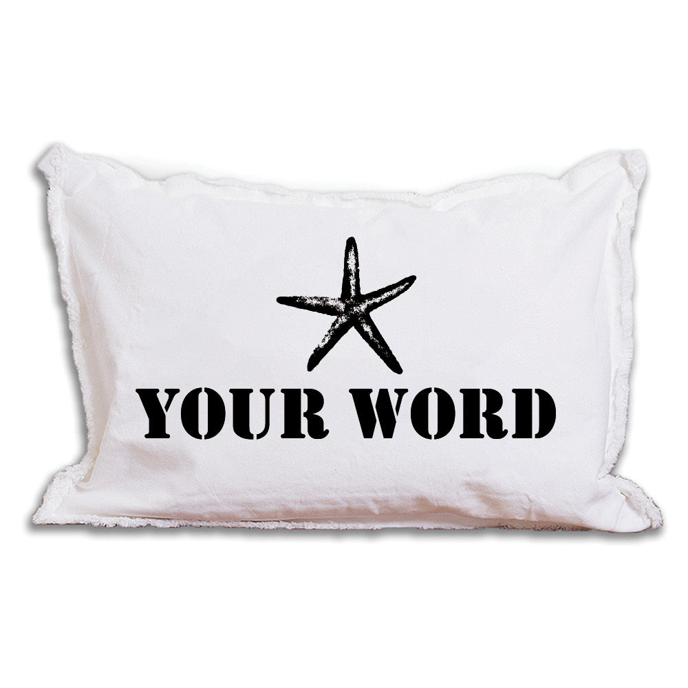 Starfish One Line Text Personalized Lumbar Pillow