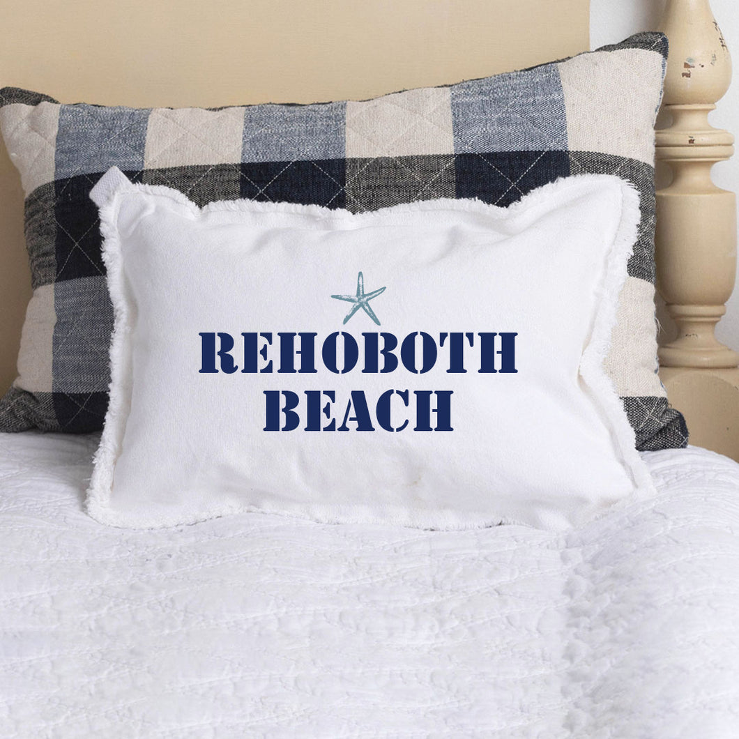 Personalized Starfish Two Line Text Lumbar Pillow