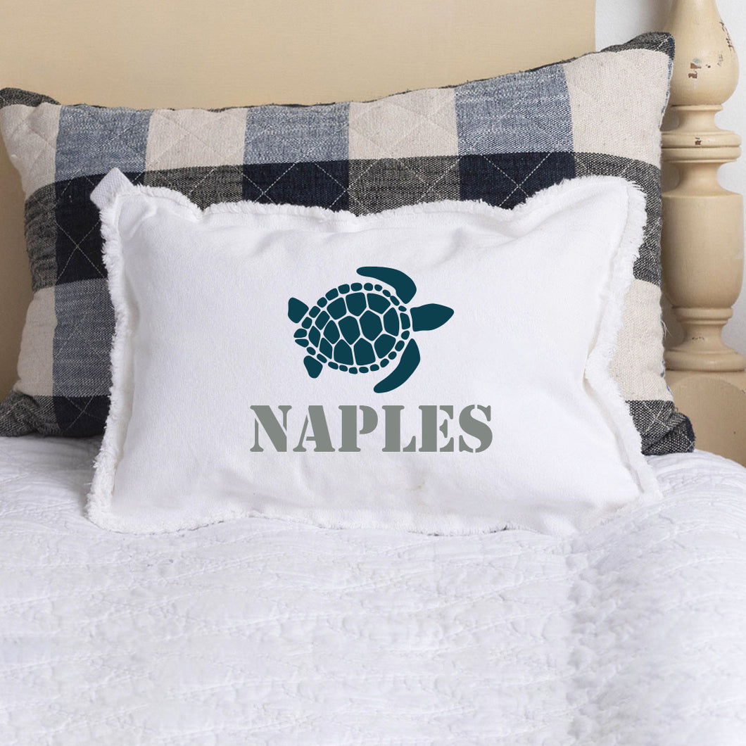 Personalized Turtle One Line Text Lumbar Pillow