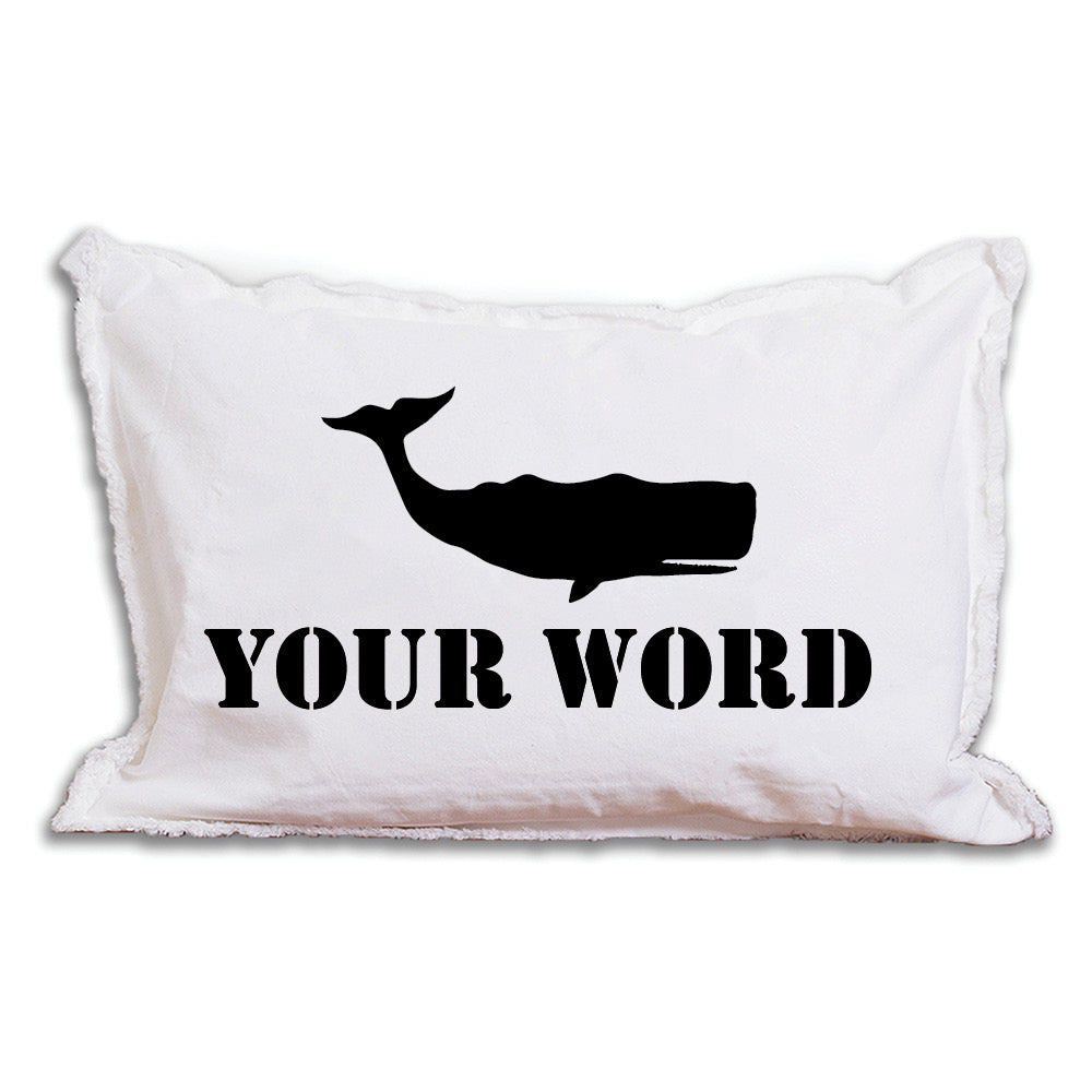 Whale One Line Text Personalized Lumbar Pillow