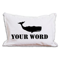 Whale One Line Text Personalized Lumbar Pillow