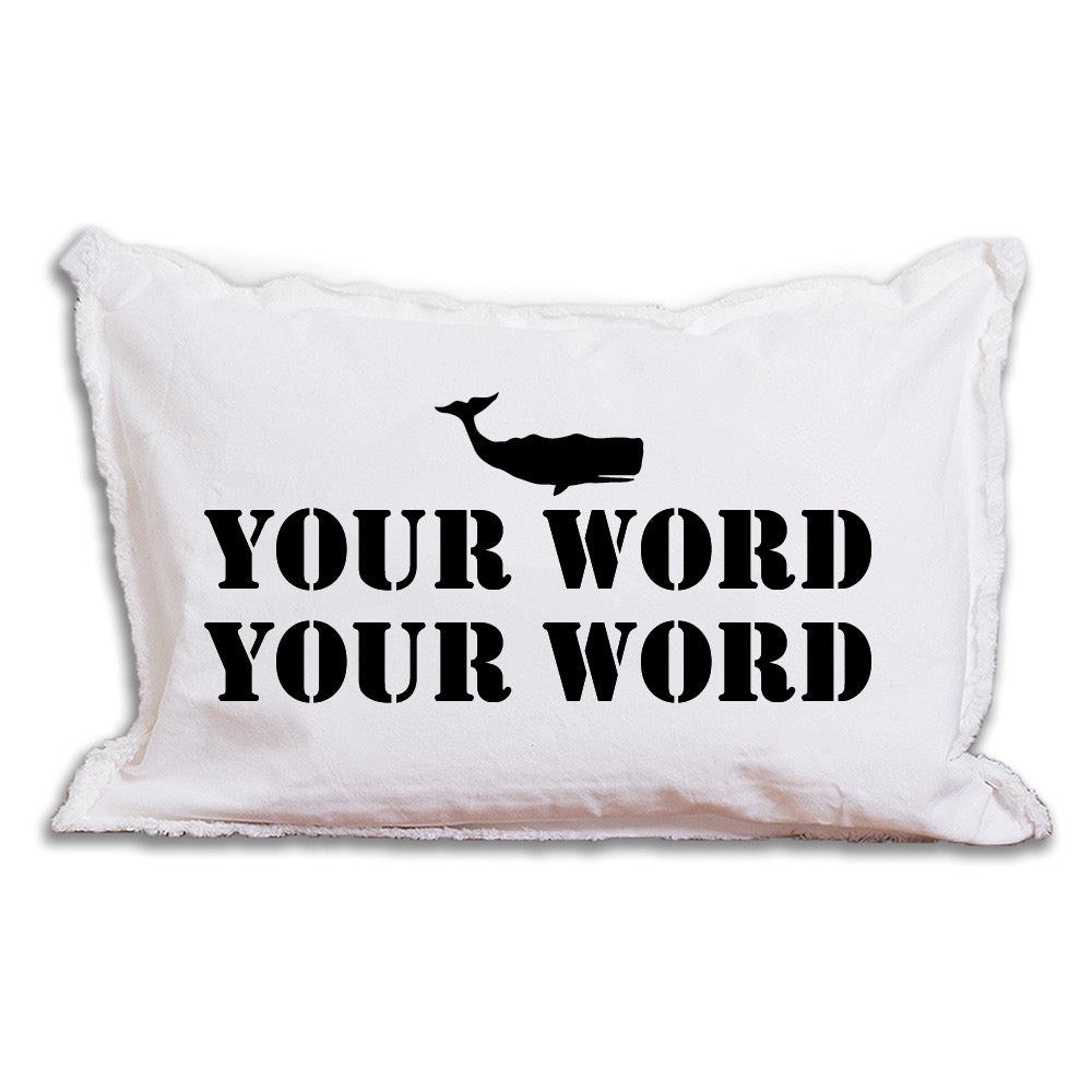Whale Two Line Text Personalized Lumbar Pillow