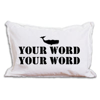 Whale Two Line Text Personalized Lumbar Pillow