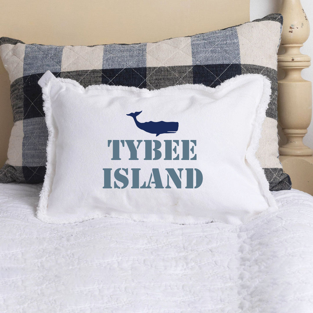 Personalized Whale Two Line Text Lumbar Pillow