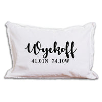 Your Word Script + Coordinates Times Personalized Lumbar Pillow