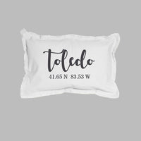 Your Word Script + Coordinates Times Personalized Lumbar Pillow