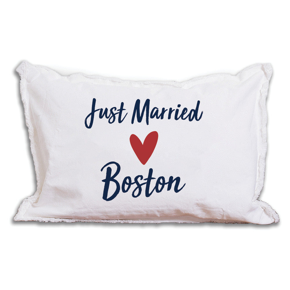 Personalized Just Married Lumbar Pillow