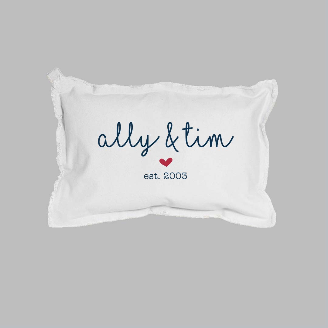 Wedding + Est Year Personalized Lumbar Pillow