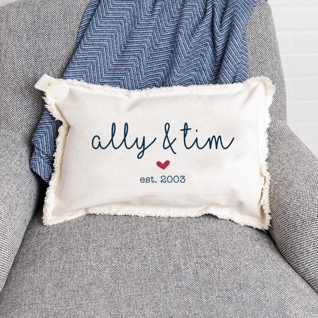 Wedding + Est Year Personalized Lumbar Pillow