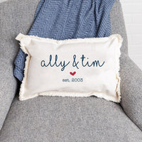 Wedding + Est Year Personalized Lumbar Pillow