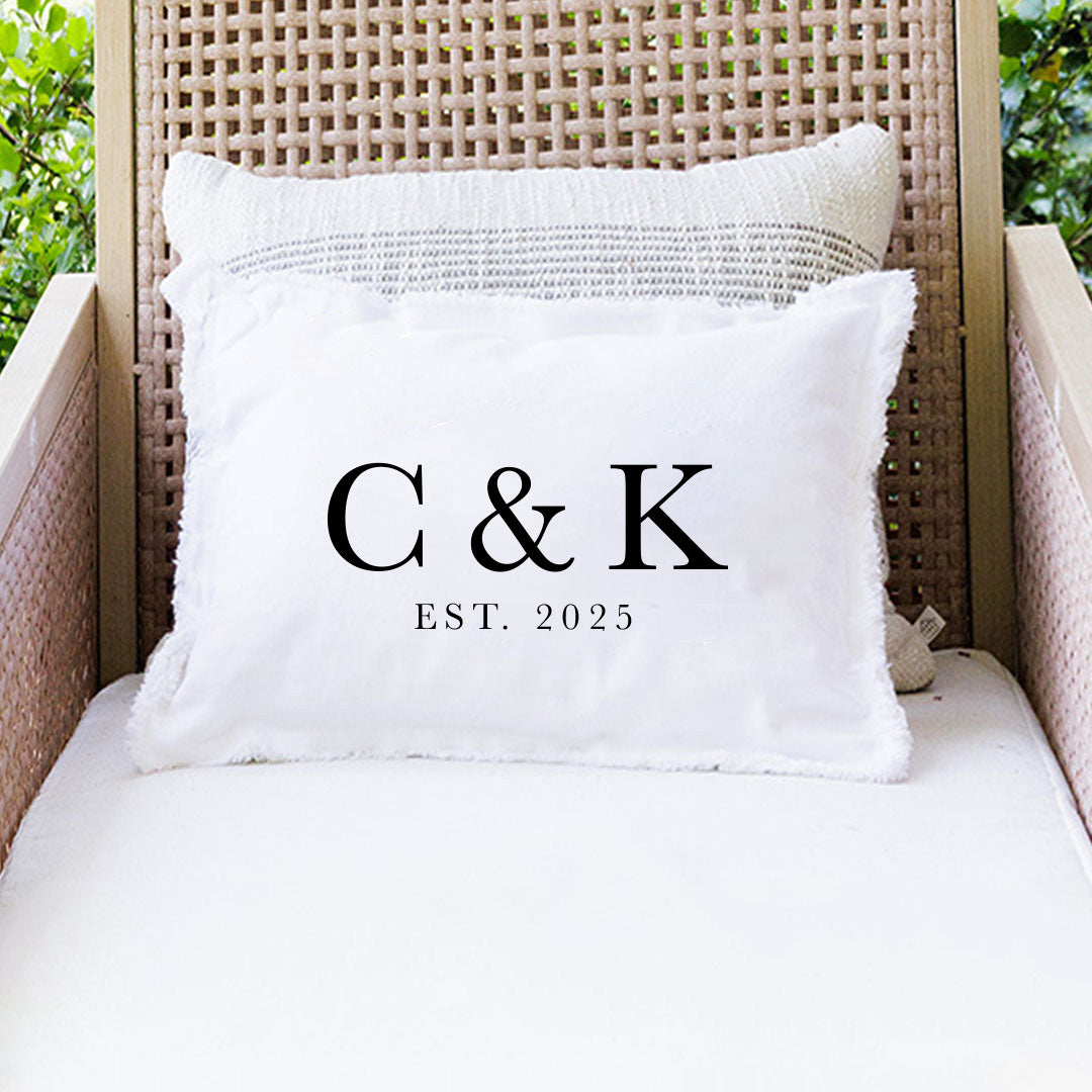 Initials EST Personalized Rectangle Pillow