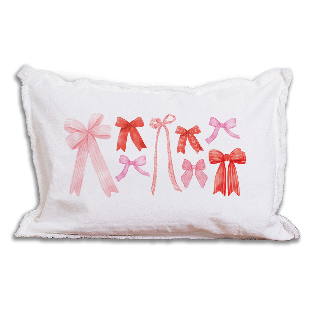 Watercolor Bows Lumbar Pillow