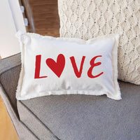 Valentine's Red Love Heart Lumbar Pillow