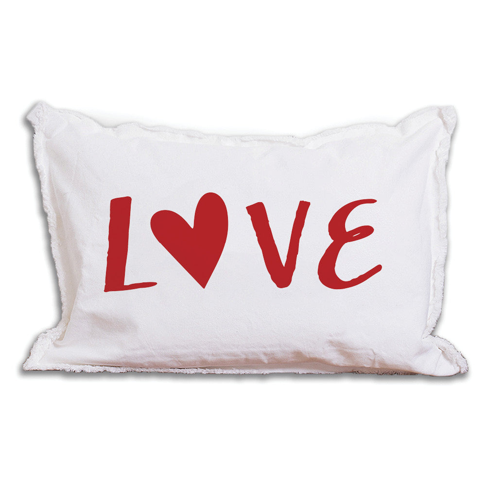 Valentine's Red Love Heart Lumbar Pillow