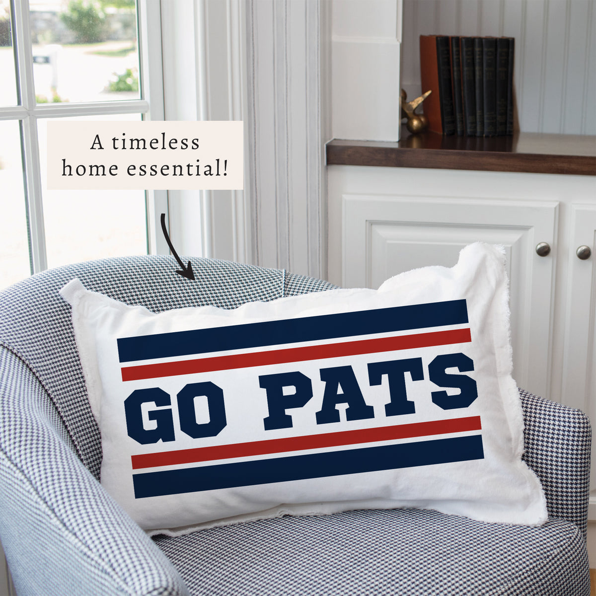 Go Pats Stripes Pillow