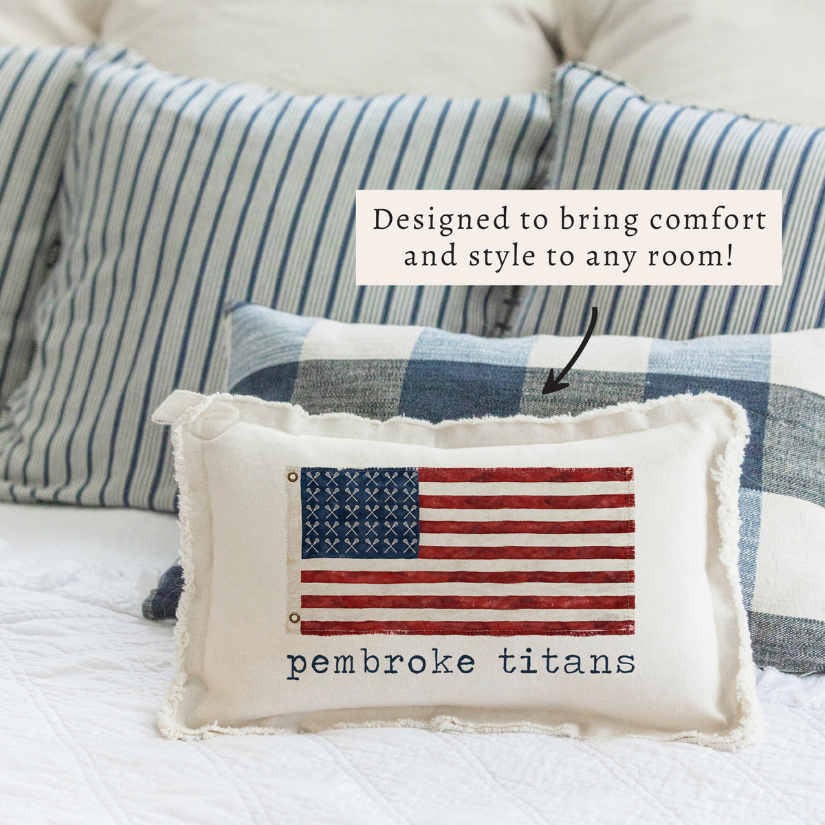 Lacrosse Flag Personalized Pillow