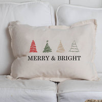 Merry & Bright Trees Lumbar Pillow