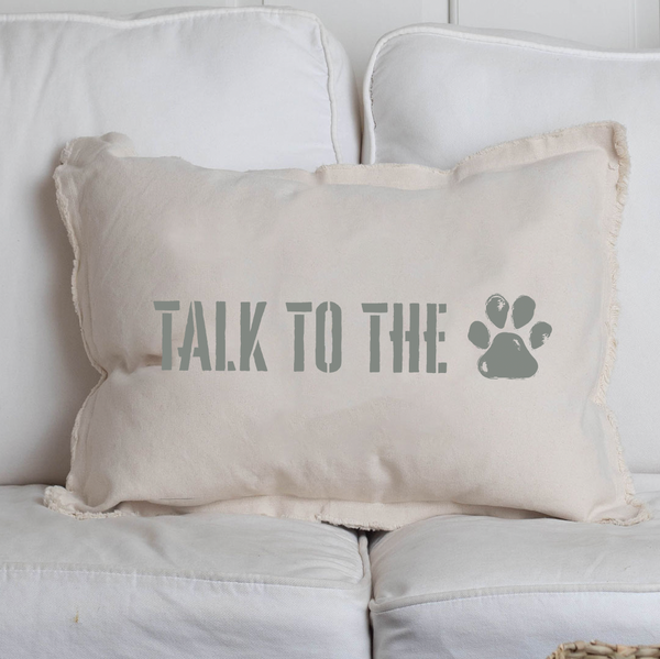 Talk to the Paw Lumbar Pillow