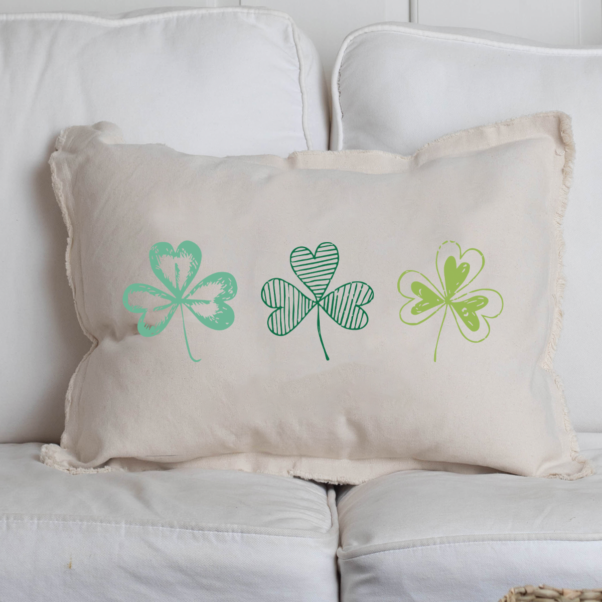 Repeating Shamrocks Lumbar Pillow