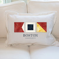 Boston Nautical Letters Lumbar Pillow