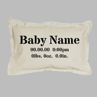 Birth Announcement Personalized Lumbar Pillow