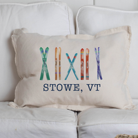 Multi Skis Personalized Lumbar Pillow