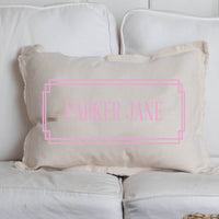 Pink Gingham Personalized Lumbar Pillow