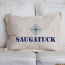 Load image into Gallery viewer, Personalized Compass One Line Text Lumbar Pillow
