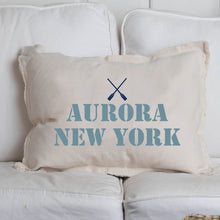 Load image into Gallery viewer, Personalized Oars Two Line Text Lumbar Pillow
