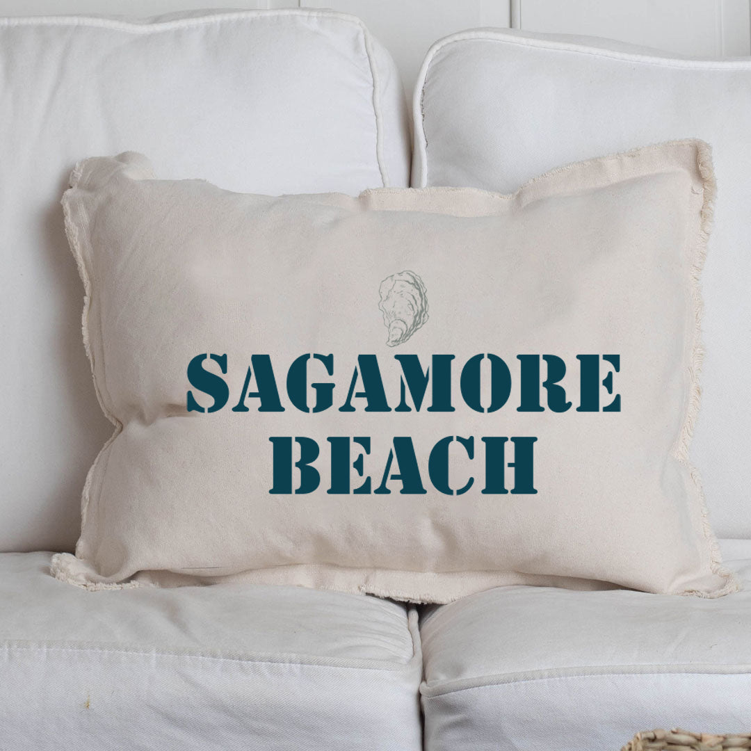 Personalized Oyster Two Line Text Lumbar Pillow