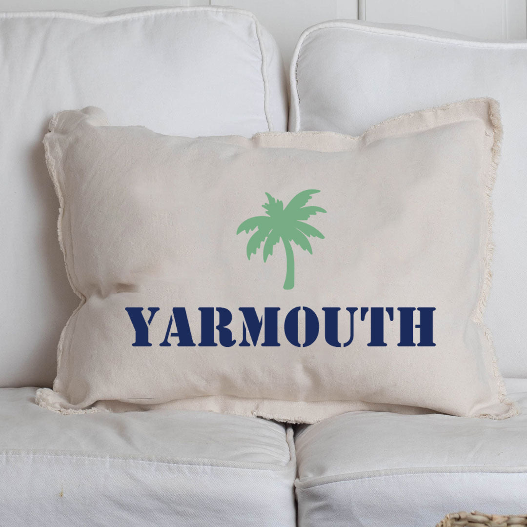 Personalized Palm Tree One Line Text Lumbar Pillow