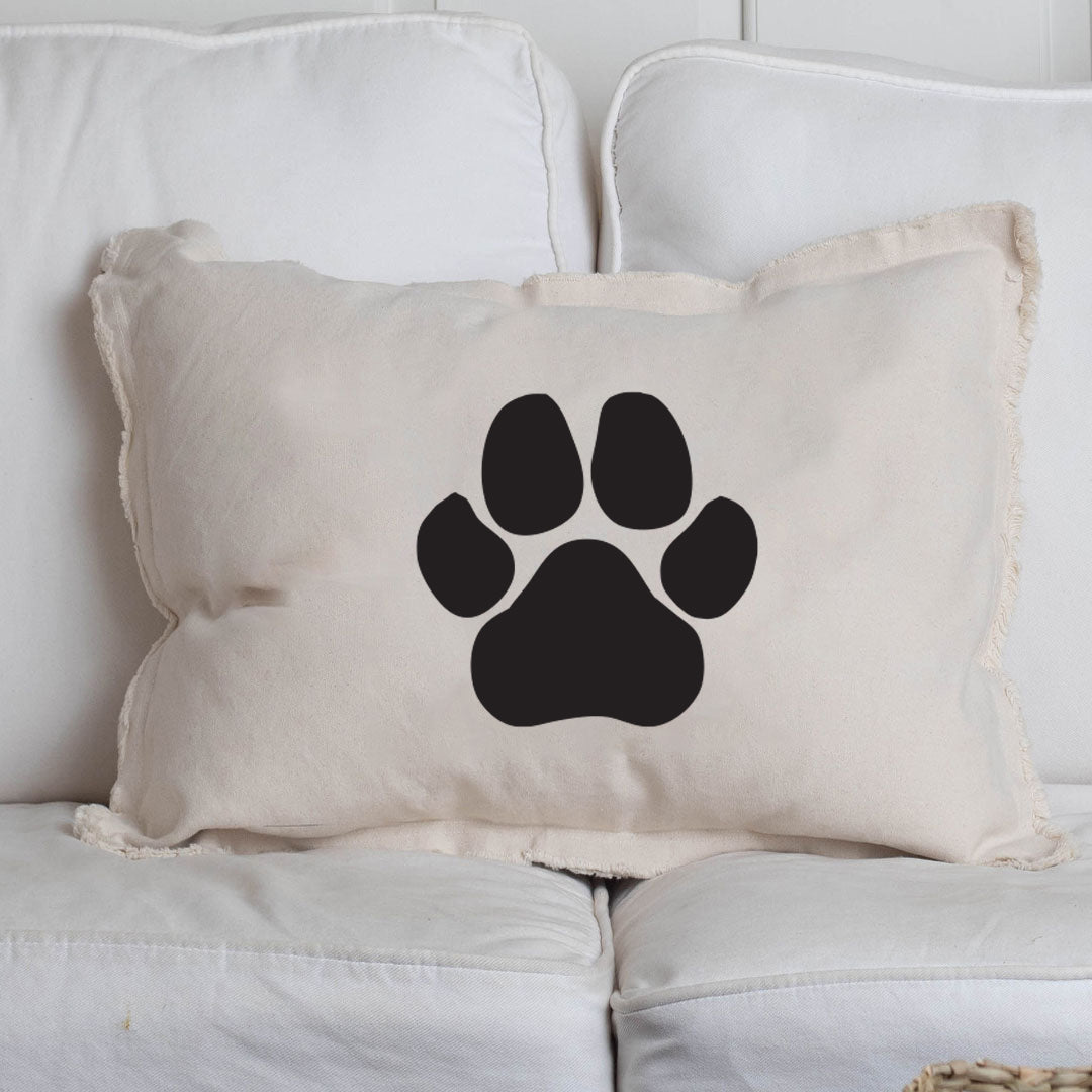Paw Print Personalized Lumbar Pillow