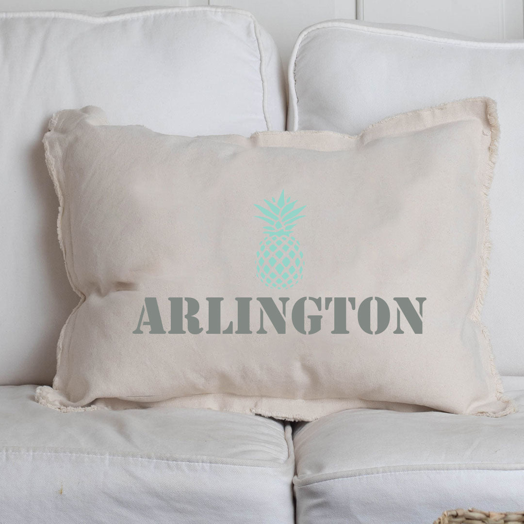 Personalized Pineapple One Line Text Lumbar Pillow