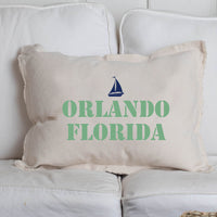 Personalized Sailboat Two Line Text Lumbar Pillow