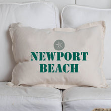 Load image into Gallery viewer, Personalized Sand Dollar Two Line Text Lumbar Pillow
