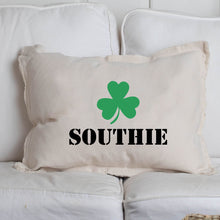 Load image into Gallery viewer, Personalized Shamrock One Line Text Lumbar Pillow
