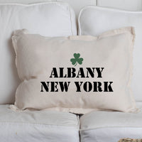 Personalized Shamrock Two Line Text Lumbar Pillow