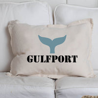 Personalized Whale Tail One Line Text Lumbar Pillow