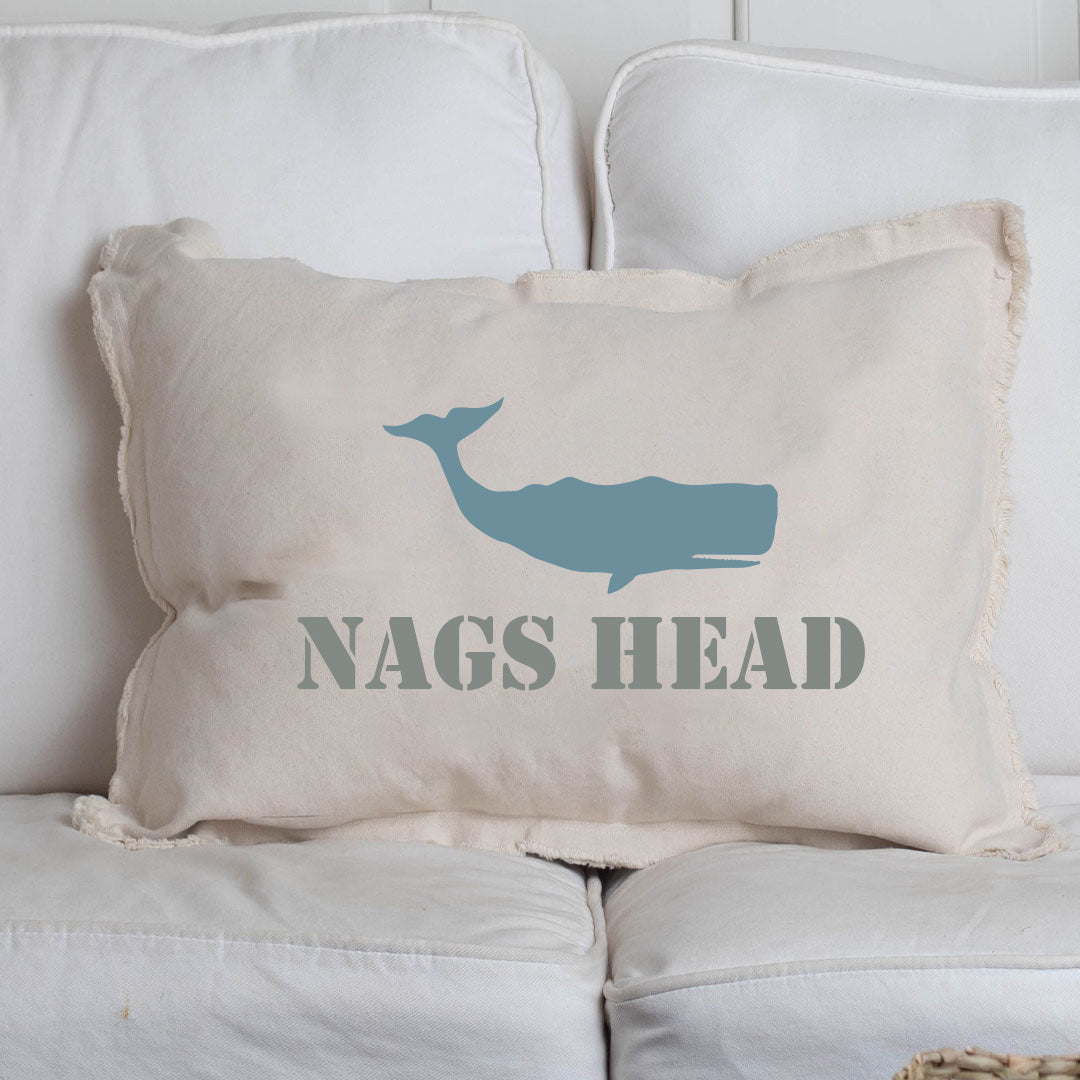 Personalized Whale One Line Text Lumbar Pillow