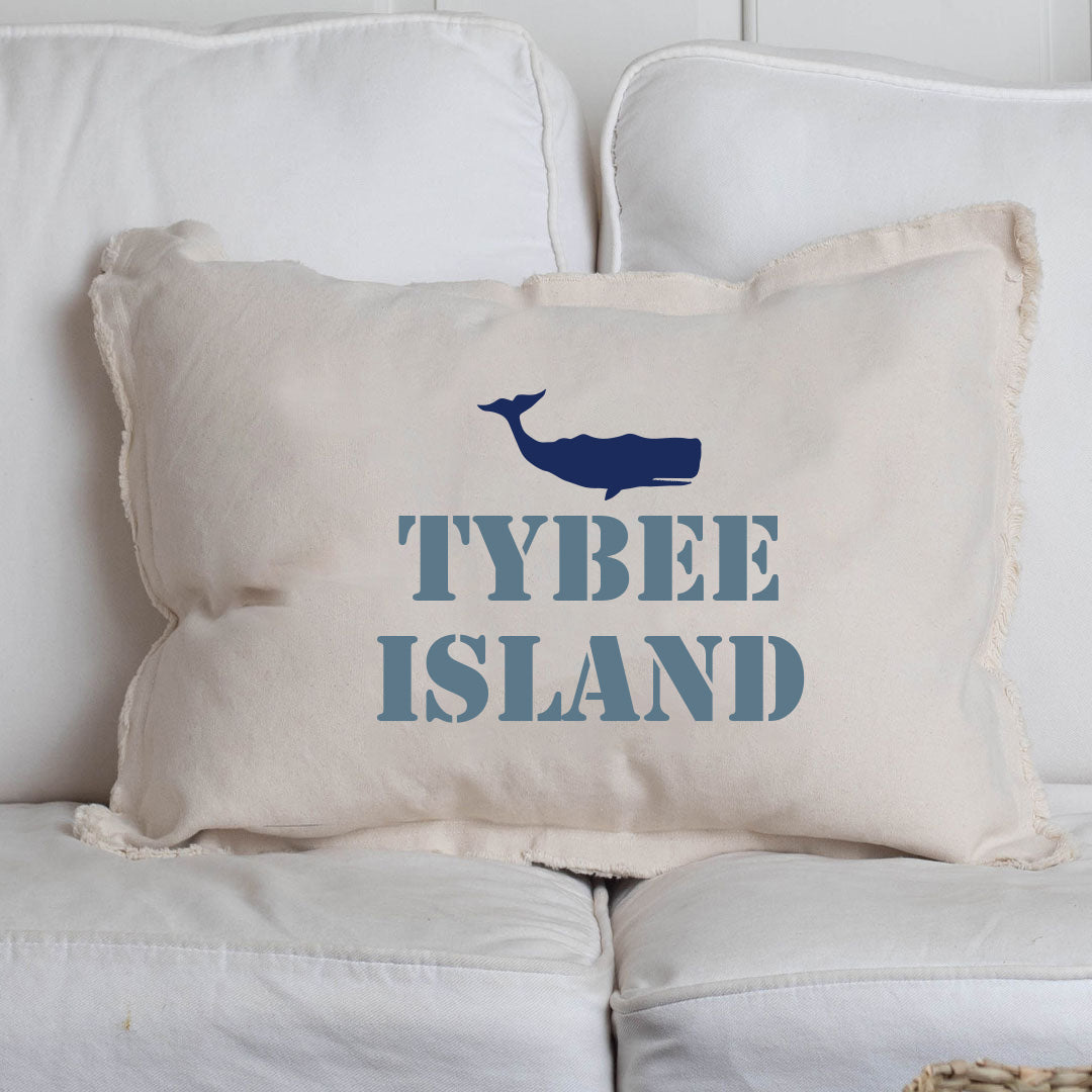 Whale Two Line Text Personalized Lumbar Pillow