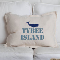 Whale Two Line Text Personalized Lumbar Pillow