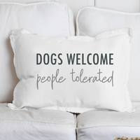 Dogs Welcome Lumbar Pillow