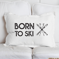 Born To Ski Lumbar Pillow