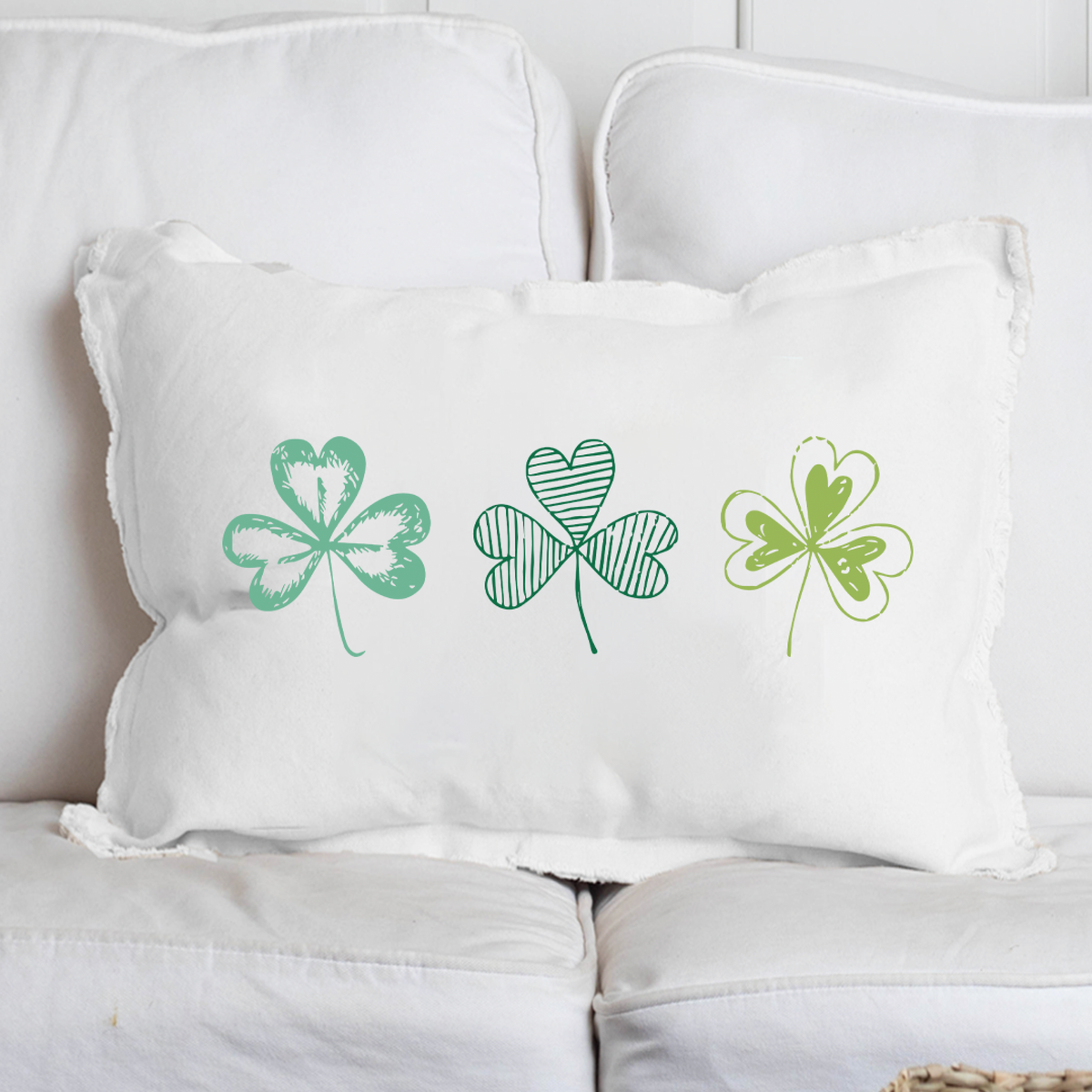 Repeating Shamrocks Lumbar Pillow