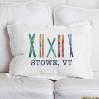 Multi Skis Personalized Lumbar Pillow