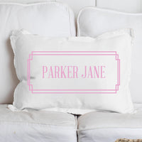 Pink Gingham Personalized Lumbar Pillow