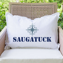 Load image into Gallery viewer, Personalized Compass One Line Text Lumbar Pillow
