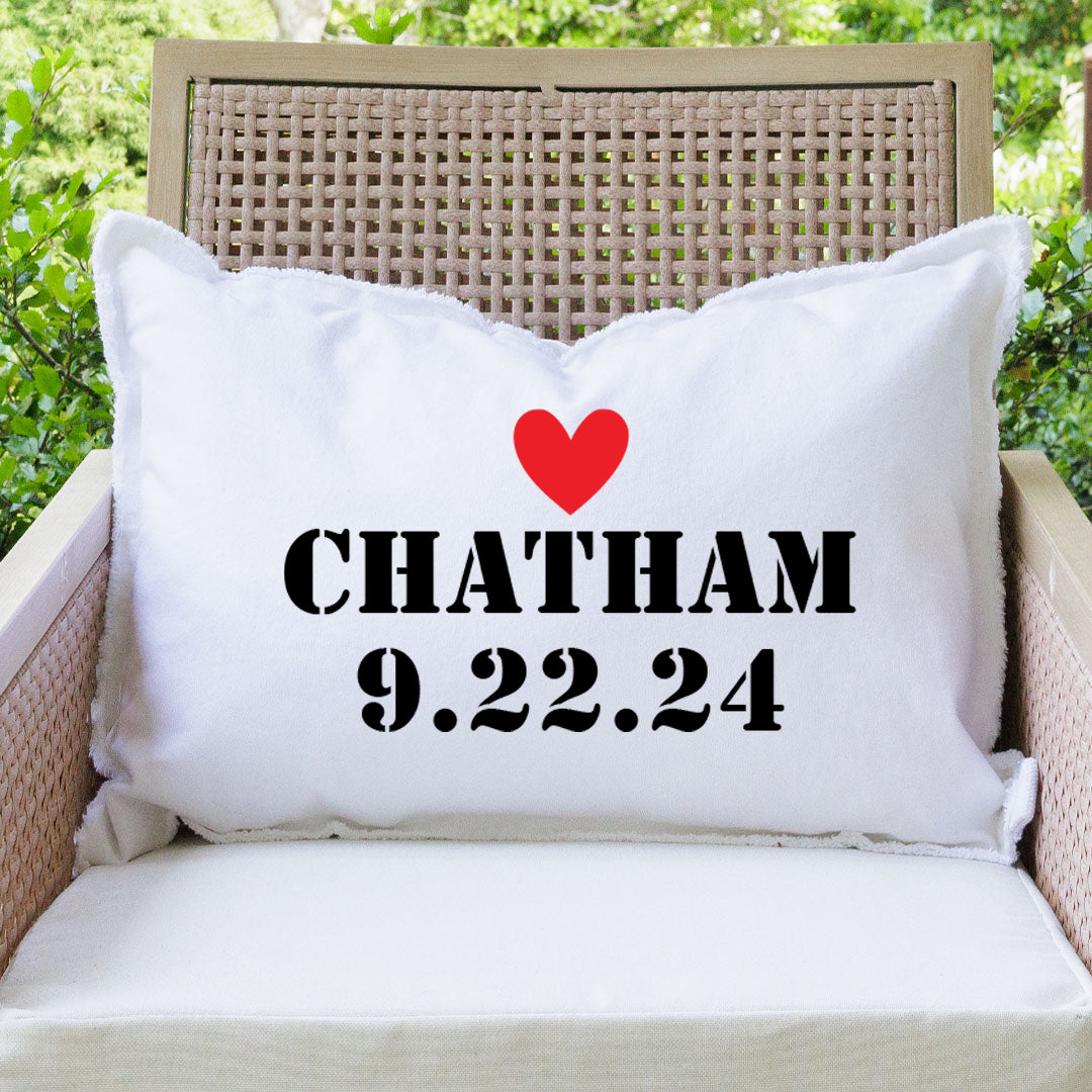 Personalized Heart Two Line Text Lumbar Pillow